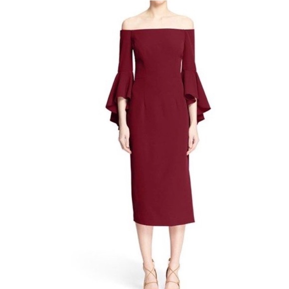 Millicente - Bell Sleeve Off-Shoulder Cocktail Dress